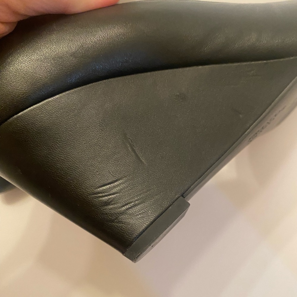 Franco Sarto Black Leather Upper Wedge Heel Women’s size 9.5, Black support Heel - Picture 12 of 14